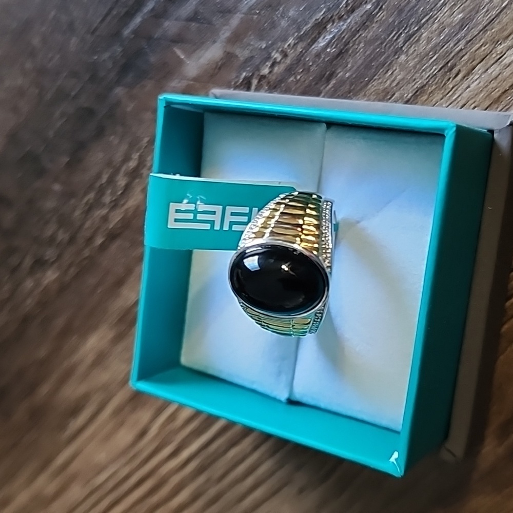 Effy Men's silver gold onyx ring